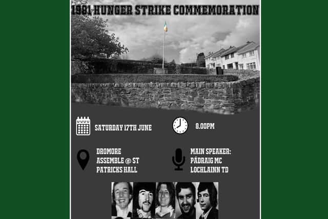 An online flyer for the upcoming event, circulated by Sinn Fein