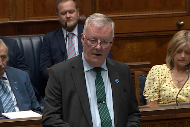 Mike Nesbitt, pictured here addressing the Assembly, recently announced he is giving more money to Northern Ireland's transgender services