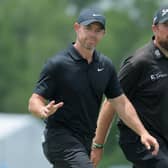 Rory McIlroy (left) and Shane Lowry during the second round of the Zurich Classic of New Orleans at TPC Louisiana. (Photo by Jonathan Bachman/Getty Images)