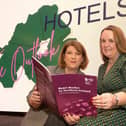 The Northern Ireland Hotels Federation (NIHF) ‘Hotel Market in Northern Ireland’ report, which was launched at Hilton Belfast, has outlined how a £1 billion invested in the sector over the last 20 years has transformed the sector’s product offering, seeing it double in size with a further investment pipeline of £300 million under consideration by developers. Pictured are Janice Gault, chief executive, Northern Ireland Hotels Federation and Sarah Duignan, director of Client Relationships, STR