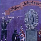 A mural celebrating the UVF, Shankill Road, 1994