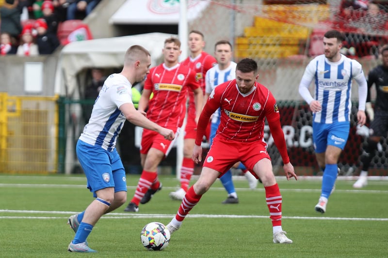 Despite being on the end of a 4-1 defeat to Cliftonville at Solitude, Coleraine's Conor McKendry still makes it into the team. He made two key passes, had three shots on target and was successful with 13 of 17 dribbles, giving him a match rating of 8.3.