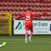 Ronan Hale opens the scoring for Cliftonville against Coleraine at Solitude