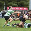 Instonians' Bevan Prinsloo in possession during Saturday’s All Ireland League match at Shaw's Bridge against Naas. (Photo by Arthur Allison/Pacemaker Press).
