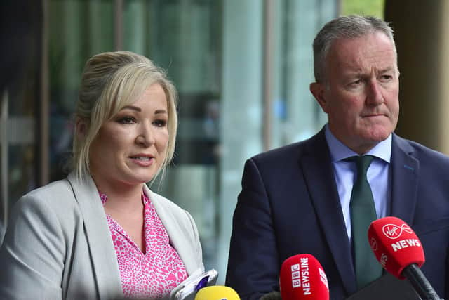 Sinn Fein vice-president Michelle O'Neill and Conor Murphy. Ms O'Neill has provoked questions about the transparency of the Irish government on its role in the Troubles after she called on it to take action to halt the UK's legacy bill.
Photo: Arthur Allison/Pacemaker Press.