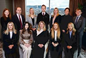 DWF has expanded in Belfast by adding 20 new people to its office this year. The new hires include five newly qualified solicitors. Pictured are Belfast managing partner, Julie Galbraith with the five newly qualified solicitors and the 15 new legal professionals