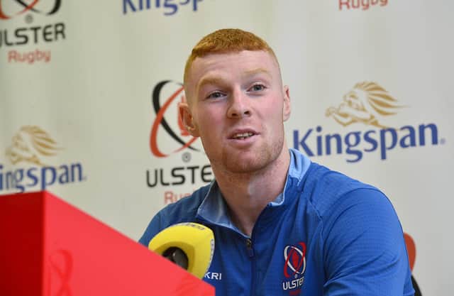 Ulster's Nathan Doak during a Kingspan Stadium press conference ahead of the United Rugby Championship fixture against Glasgow Warriors at Scotstoun. (Photo by Arthur Allison/Pacemaker Press).