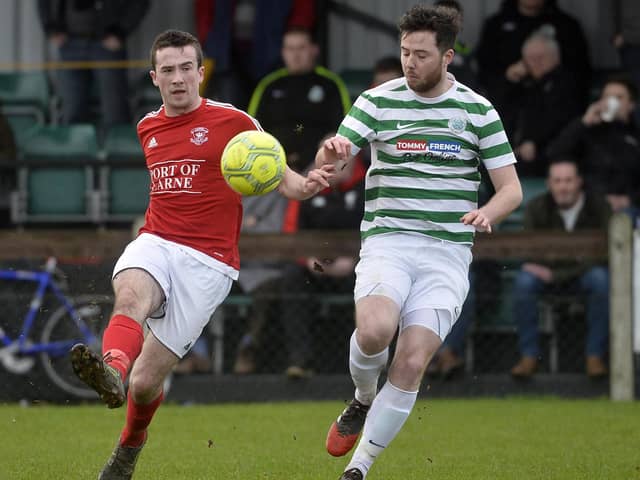James McCabe in action during his time with Larne