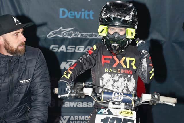 Caleb Ross from Stoneyford claimed his first podium in the  AX 65 class finishing third in the UK Arenacross championship in London