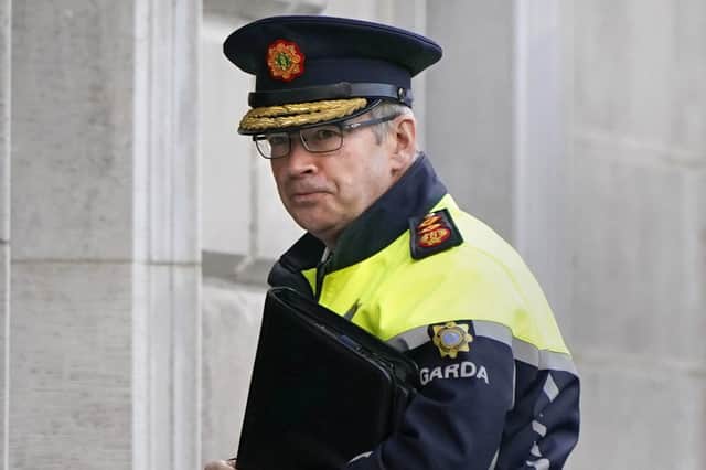 Garda Commissioner Drew Harris arriving to appear before the justice committee at Leinster House following riots in Dublin. Photo: Niall Carson/PA Wire