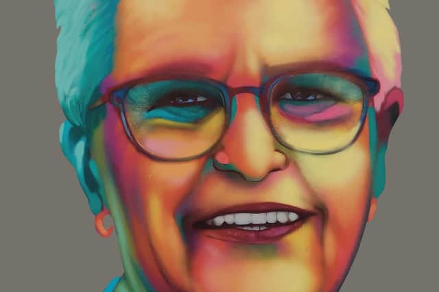 Eileen Weir from the Shankill Women's Centre painted by NI artist FRIZ for the NI Peace Heroines exhibition set to tour the province after its stint at the UN in New York