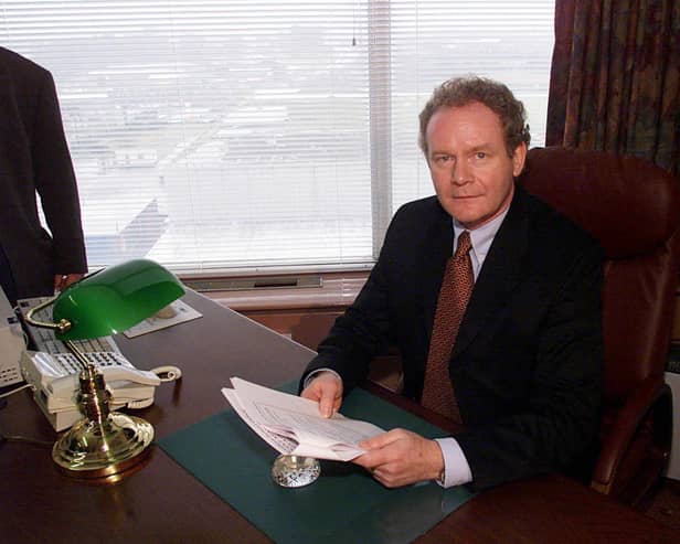 Martin McGuinness, then Minister for Education in the Northern Ireland Assembly.