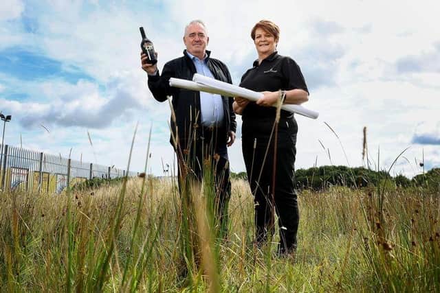 Lesley Allen, operations manager, Baileys Mallusk and Robert Murphy, head of Baileys operations celebrate the approval of planning permission for an extension of the Global Supply Facility in Mallusk