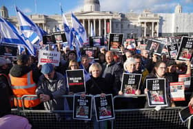 The Israel Solidarity Rally in Trafalgar Square, London, on Sunday, attended by Ruth Dudley Edwards. The rally called for the safe return of hostages and highlighted the effect of the Hamas terrorist attacks on Israel. Chief rabbi, Sir Ephraim Mirvis, told those in attendance: 'It’s at a time such as this that we discover who our true friends are.' According to Ruth Dudley Edwards, this doesn't include Ireland's president Michael D Higgins, who said European Commission president Ursula von der Leyen had been 'thoughtless and even reckless' when she voiced support for Israel in the wake of the Hamas terrorist attacks
