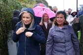 First Minister Michelle O'Neill MLA and Sinn Fein president Mary Lou McDonald were among nationalist leaders at the unnotified protest that blocked Garvaghy Road on Sunday. Photo: Peter Morrison/PA Wire