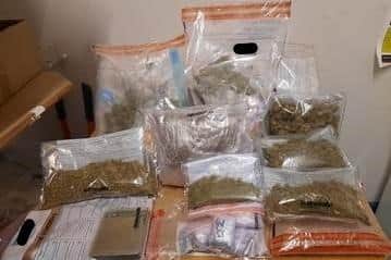 Drugs seized by the PSNI following the search of a car and property in Omagh