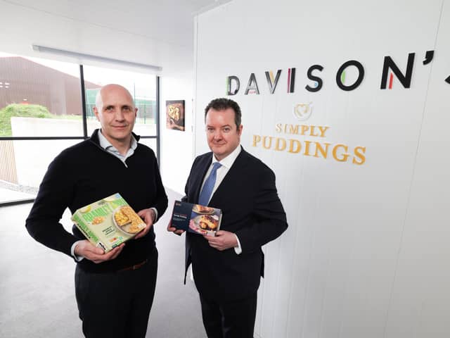 Armagh based food manufacturer, Davison Canners, has invested £6 million in a new manufacturing facility outside Portadown. Pictured are Alan Davison, managing director of Davison Canners and Kieran Donoghue, CEO of Invest Northern Ireland