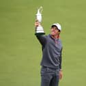 Northern Ireland's Rory McIlroy lifting the Claret Jug after winning the 2014 Open Championship at Royal Liverpool. (Photo by Peter Byrne/PA Wire)