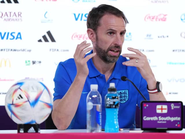 England manager Gareth Southgate during a press conference at the Main Media Centre in Doha, Qatar on Thursday.