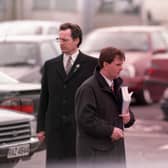 Jeffrey Donaldson walks walks out of the Good Friday negotiations in 1998 after failing to agree with the party's stance on early release for political prisoners. He later joined the DUP which he now leads, and which has to make a hard decision on whether or not to support Rishi Sunak's NI Protocol deal