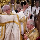 King Charles III is crowned with St Edward's Crown by The Archbishop of Canterbury the Most Reverend Justin Welby during the coronation ceremony in Westminster Abbey, London, earlier this year. Archbishop Welby, in a speech last month to the British-Irish Association (BIA) which focused largely on British identity, said the coronation ceremony had 'consciously and deliberately' drawn on British history