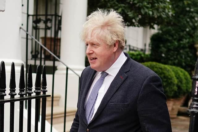 Former prime minister Boris Johnson leaves his home in London today. He  has accepted that he misled MPs but insisted his partygate denials were made “in good faith” based on what he “honestly” knew at the time
