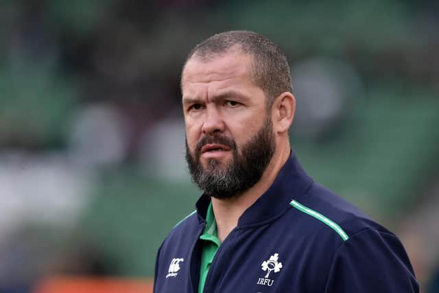 Ireland head coach Andy Farrell during the Autumn International match between Ireland and Fiji at Aviva Stadium on November 12, 2022 in Dublin, Dublin. (Photo by Charles McQuillan/Getty Images)