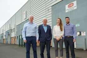 Pictured at the announcement that Linwoods Health Foods has been recognised in The Sunday Times Best Places to Work Awards are founder, John Woods, managing director, Patrick Woods, marketing executive, Ellen Woods and director, Joe Woods. Credit: Liam McArdle