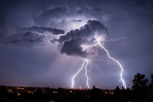 The Met Office has warned of thunderstorms and lightnight strikes in Northern Ireland.