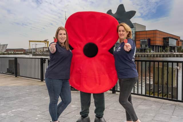 The Royal British Legion launches the Poppy Appeal in Northern Ireland today, with a new plastic-free poppy that is made entirely from paper and can be easily recycled.
Helping to launch the Appeal in Northern Ireland are Poppy Appeal Managers Lyn Palmer and Alanna Meharg, along with ‘Poppy Man’, local volunteer collector Darren. They are encouraging people to wear the poppy, to show the Armed Forces Community that their service is appreciated.
The Royal British Legion’s Poppy Appeal raises vital funds to support the Armed Forces Community all year round. To find out more about the Poppy Appeal - from the red poppy’s origins as a symbol of Remembrance and hope, to news of how the Legion helps the Armed Forces community across the UK today - visit www.britishlegion.org.uk.
 