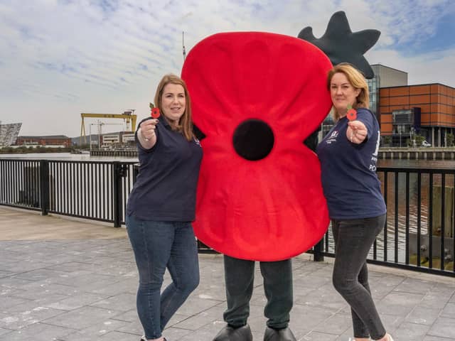 The Royal British Legion launches the Poppy Appeal in Northern Ireland today, with a new plastic-free poppy that is made entirely from paper and can be easily recycled.
Helping to launch the Appeal in Northern Ireland are Poppy Appeal Managers Lyn Palmer and Alanna Meharg, along with ‘Poppy Man’, local volunteer collector Darren. They are encouraging people to wear the poppy, to show the Armed Forces Community that their service is appreciated.
The Royal British Legion’s Poppy Appeal raises vital funds to support the Armed Forces Community all year round. To find out more about the Poppy Appeal - from the red poppy’s origins as a symbol of Remembrance and hope, to news of how the Legion helps the Armed Forces community across the UK today - visit www.britishlegion.org.uk.
 