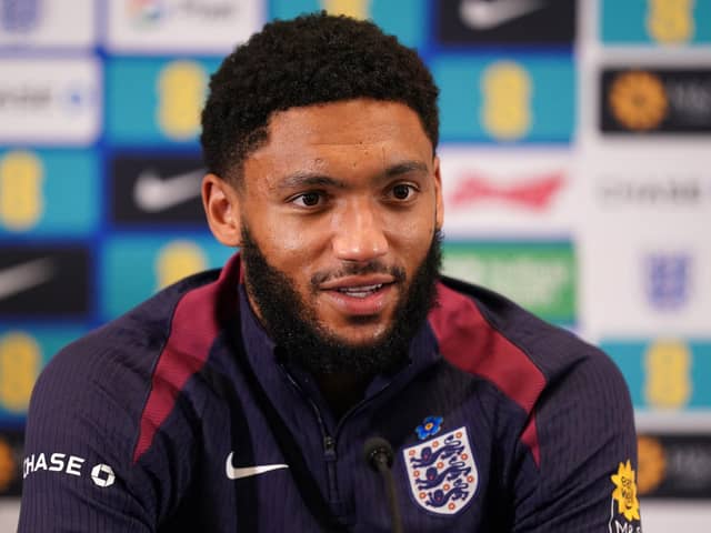England's Joe Gomez during a press conference at St. George's Park