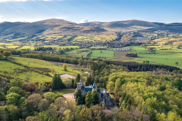 The castle sits in its own grounds near the pretty Clackmannanshire town of Dollar.