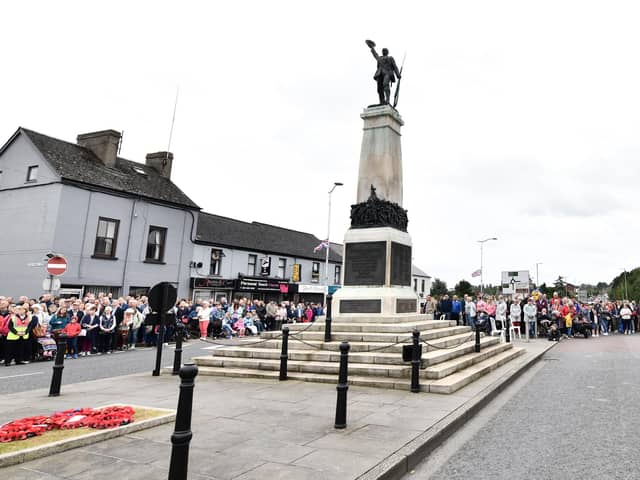 Banbridge War Memorial on Armed Forces Day in 2022. Pic: Colm Lenaghan/Pacemaker