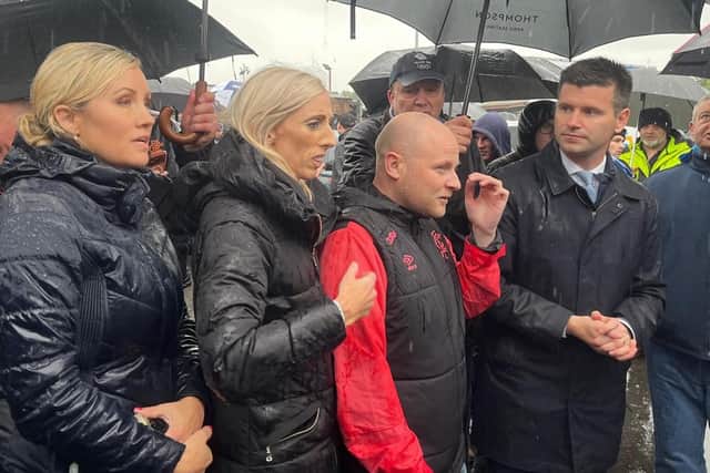 DUP MLA Diane Forsythe (left) has backed colleague Carla Lockhart's call for Michelle O'Neill to be removed from office.
