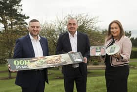 Convenience retail group Musgrave Northern Ireland has announced a £14 million investment in local produce with the launch of a new own-label range, which has been developed especially for SuperValu, Centra and Mace. Pictured are Desi Derby, director of marketing pictured with Trevor Magill, managing director and Julie Cherry, trading director at Musgrave NI