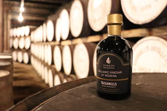 The new balsamic vinegar developed by Burren Balsamics in Armagh with Bushmills Irish Whiskey