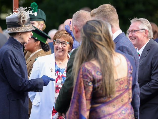Princess Royal attends the garden party at Hillsborough Castle, Co. Down.