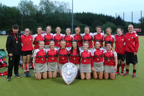 Pegasus celebrate after winning the Denman Shield. PIC: Ulster Hockey