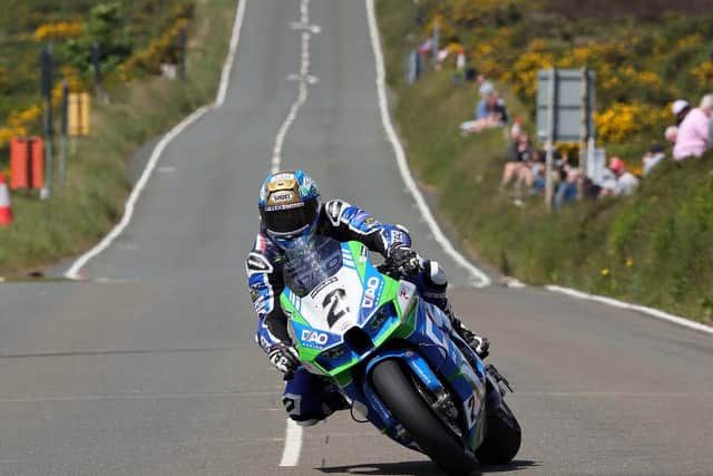 Dean Harrison was second fastest in the Superbike qualifying session on his DAO Racing Kawasaki at the Isle of Man TT on Monday