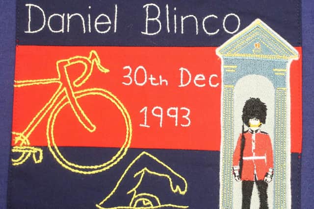 Victims group SEFF has dedicated a patch to Daniel Blinco on one of its memorial quilts.