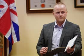 Jamie Bryson was last night posting on X, formerly Twitter, what he said were live updates from the confidential DUP executive meeting at the Larchfield estate near Lisburn
