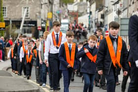 On Sunday 28 April the Junior Grand Orange Lodge of Ireland marked its 50th anniversary year with a church service and parade in Armagh. (Photo by Graham Baalham-Curry):-