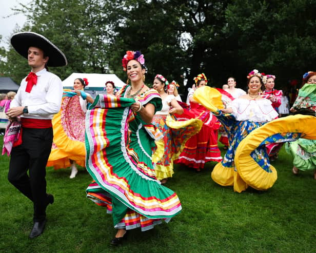 Some of the colourful dancers at the Belfast Mela Festival