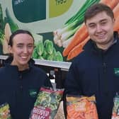 Loughgall-based vegetable growers and packing company Gilfresh Produce has been awarded a tender to supply several prepared vegetables lines to ALDI Ireland as part of its ‘Nature’s Pick’ range. Pictured are Naomi Anderson, new product development technologist at Gilfresh Produce and Matthew Johnston, account executive at Gilfresh Produce