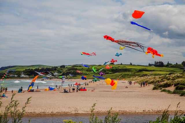 A large kite display on Ballycastle beach, which has been named Northern Ireland's top beach by The Times and Sunday Times