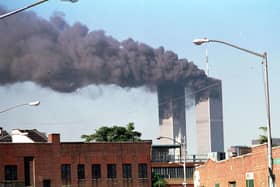 Aview of World Trade Center Towers after a hijacked flight assault on each structure in lower Manhattan.  Northern Ireland was at potential risk of being targeted by a nuclear or chemical weapons attack in the aftermath of 9/11, archive files from the time suggest.