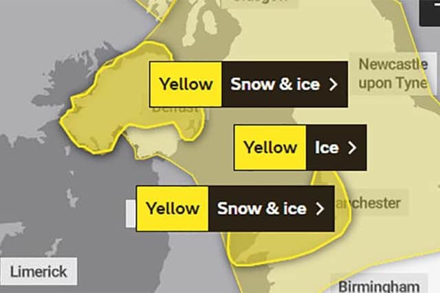 Met Office weather warning for snow and ice issued for Northern Ireland ...