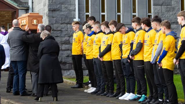 Funeral of Gary McLoughlin in Newry. Photo: Pacemaker