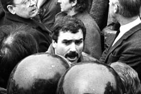 Freddie Scappaticci pictured at the 1987 funeral of IRA man Larry Marley. Pacemaker